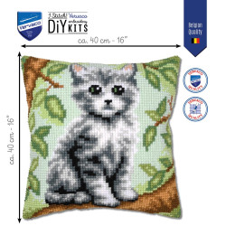 Cross stitch cushion kit "Kitten" 40 x 40 cm PN/0211917