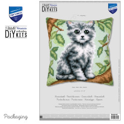 Cross stitch cushion kit "Kitten" 40 x 40 cm PN/0211917