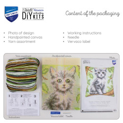 Cross stitch cushion kit "Kitten" 40 x 40 cm PN/0211917
