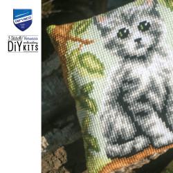 Cross stitch cushion kit "Kitten" 40 x 40 cm PN/0211917