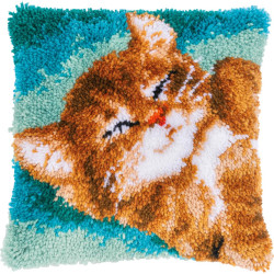 Latch hook cushion kit "Cat purring" 40 x 40 cm PN/0189644