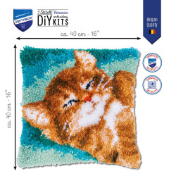 Latch hook cushion kit "Cat purring" 40 x 40 cm PN/0189644