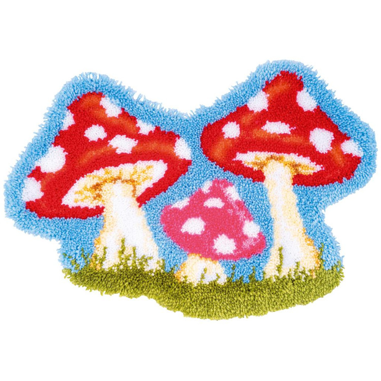 Latch hook shaped rug kit "Mushrooms" 70 x 50 cm PN/0154686