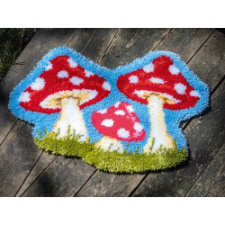 Latch hook shaped rug kit "Mushrooms" 70 x 50 cm PN/0154686