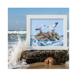 Cross-stitch kit "Seagulls on rock" 12,5 x 11 cm RTOM1106