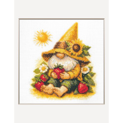 Cross stitch kit "Sunshine Gnome" 20x20 cm SRA1043