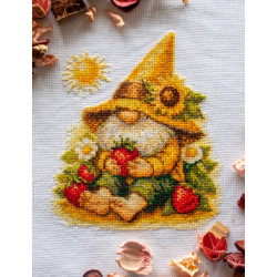 Cross stitch kit "Sunshine Gnome" 20x20 cm SRA1043