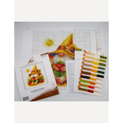 Cross stitch kit "Sunshine Gnome" 20x20 cm SRA1043