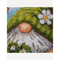 Cross stitch kit "Blossom Gnome" 20x20 cm SRA1042