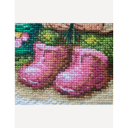 Cross stitch kit "Blossom Gnome" 20x20 cm SRA1042