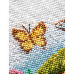 Cross stitch kit "Blossom Gnome" 20x20 cm SRA1042