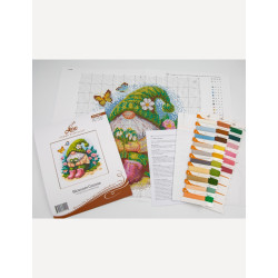 Cross stitch kit "Blossom Gnome" 20x20 cm SRA1042