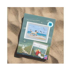 Cross-stitch kits "Dog running on beach" 13x8,5 cm RTOM1108
