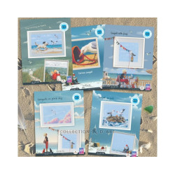 Cross-stitch kits "Dog running on beach" 13x8,5 cm RTOM1108