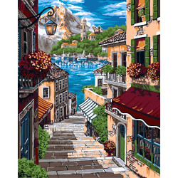Wizardi Painting by Numbers Kit European Alley 40x50 cm A093