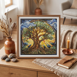 Kreuzstich-Set "Ewiger Baum" 28 x 28 cm AAH-333