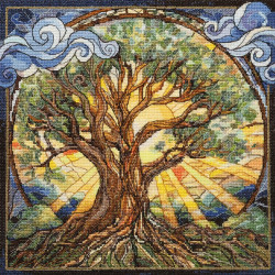 Kreuzstich-Set "Ewiger Baum" 28 x 28 cm AAH-333