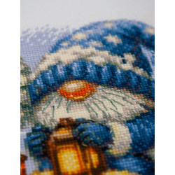 Cross stitch kit "Snowy Gnome" 20x20 cm SRA1045