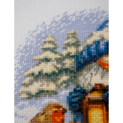 Cross stitch kit "Snowy Gnome" 20x20 cm SRA1045