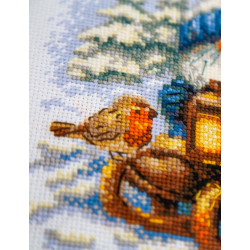 Cross stitch kit "Snowy Gnome" 20x20 cm SRA1045