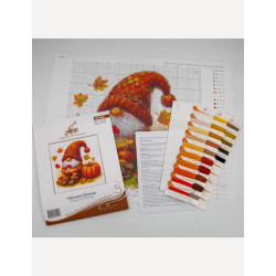 Cross stitch kit "Harvest Gnome" 20x20 cm SRA1044