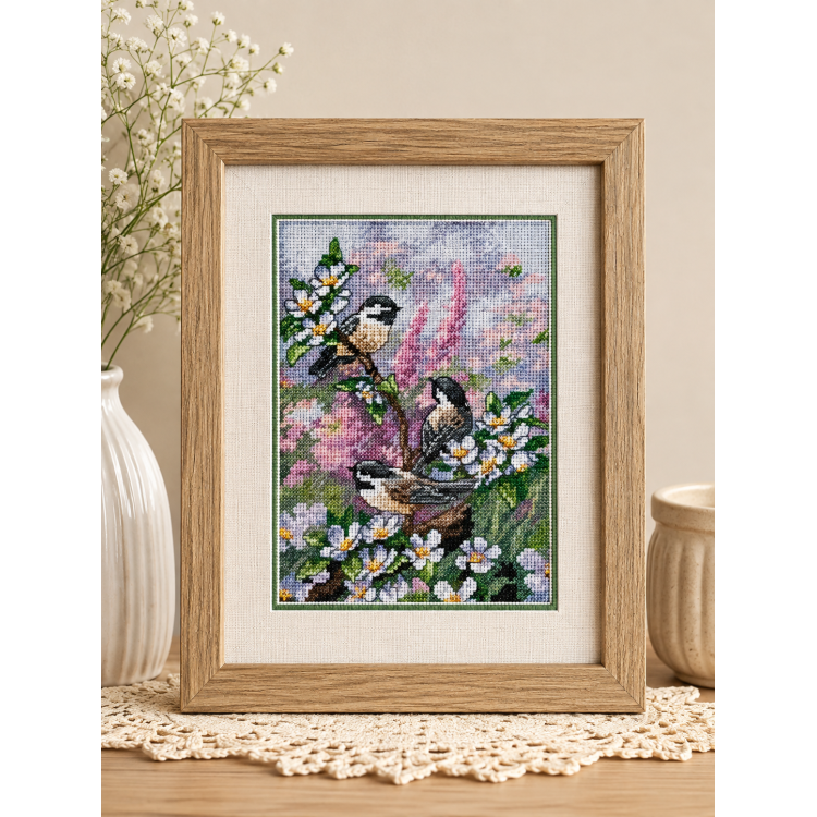 Chickadees In Spring  D06884