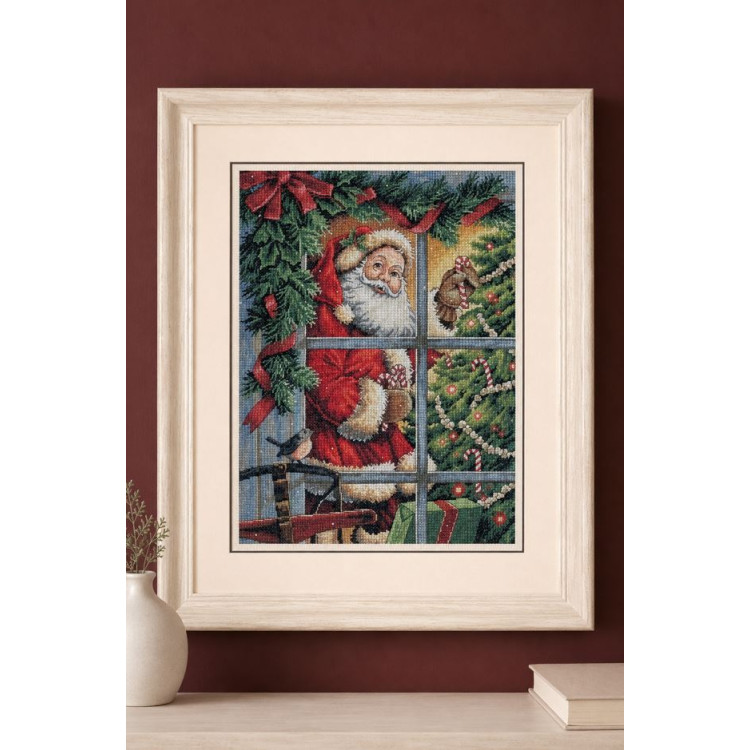 Kreuzstich-Set Zuckerstangen-Weihnachtsmann 30 x 41 cm D08734