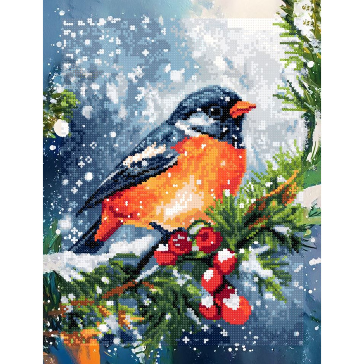 Diamond Painting kit with subframe "Bullfinch" 30x40 cm VA892