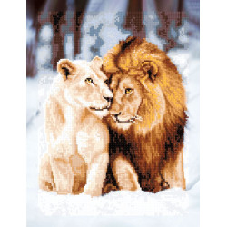 Diamond Painting kit with subframe "Lions" 30x40 cm VA893