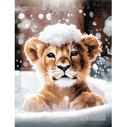 Diamond Painting kit with subframe "Lion cub" 30x40 cm VA901