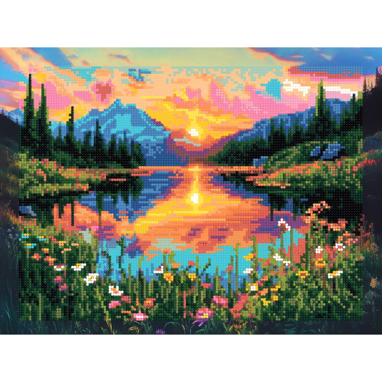 Diamond Painting kit with subframe "Lake" 30x40 cm VA908