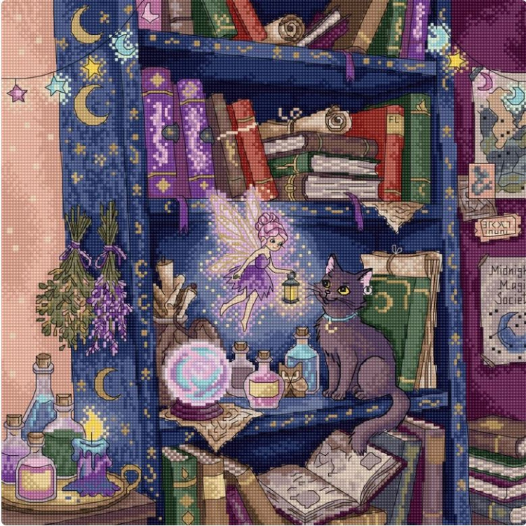 Cross stitch kit "The Magic Shelf" 29x29 cm L10-015
