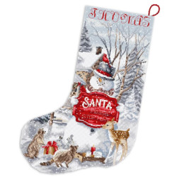 Cross stitch kit "Please stop here Stocking" 25x37 cm SLETIL9999