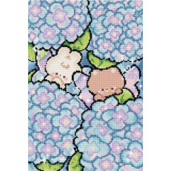 Kreuzstich-Set "Verstecken in Hortensien" 17x26 cm LI10-012