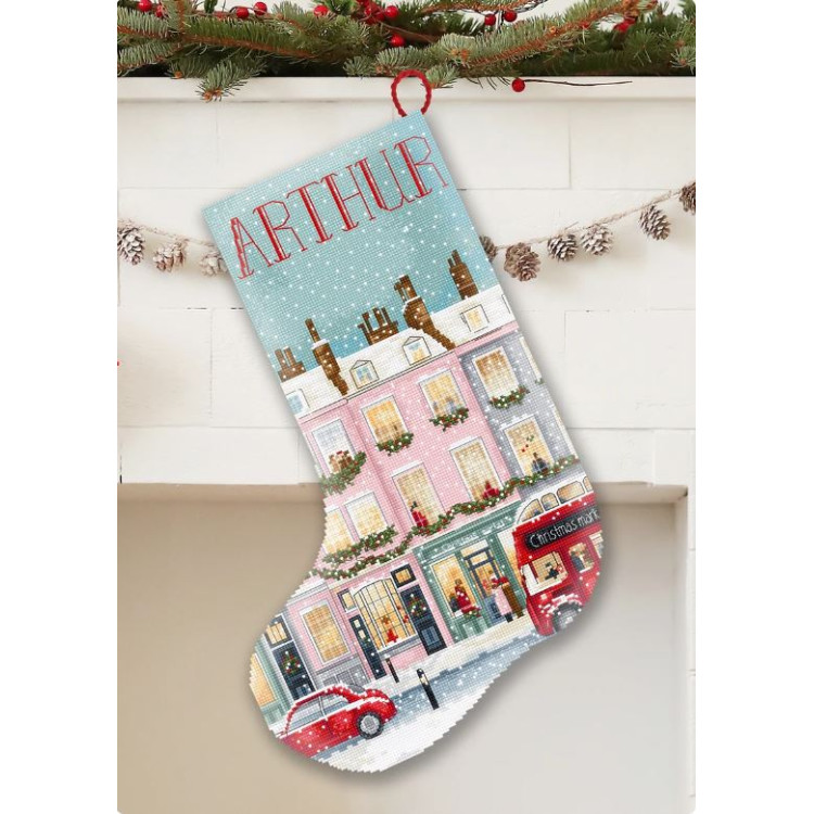 Kreuzstich-Set "London Winter Charm Stocking" 23x30 cm L10-004