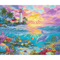 Kreuzstich-Set "Delfin-Paradies" 29x24 cm LI59-00