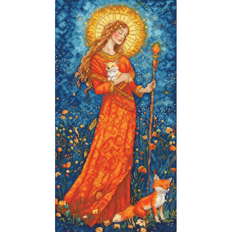 Cross stitch kit "Goddess of the Autumn" 20x37 cm LI55-00