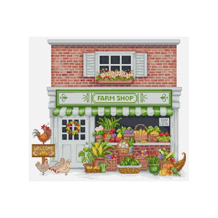 Cross Stitch Kit "Farm Shop" 27x24 cm SB1448