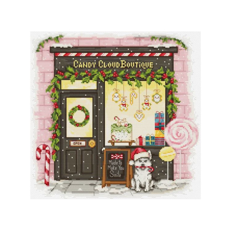 Cross Stitch Kit "Candy Cloud Boutique" 26x26 cm SB1447