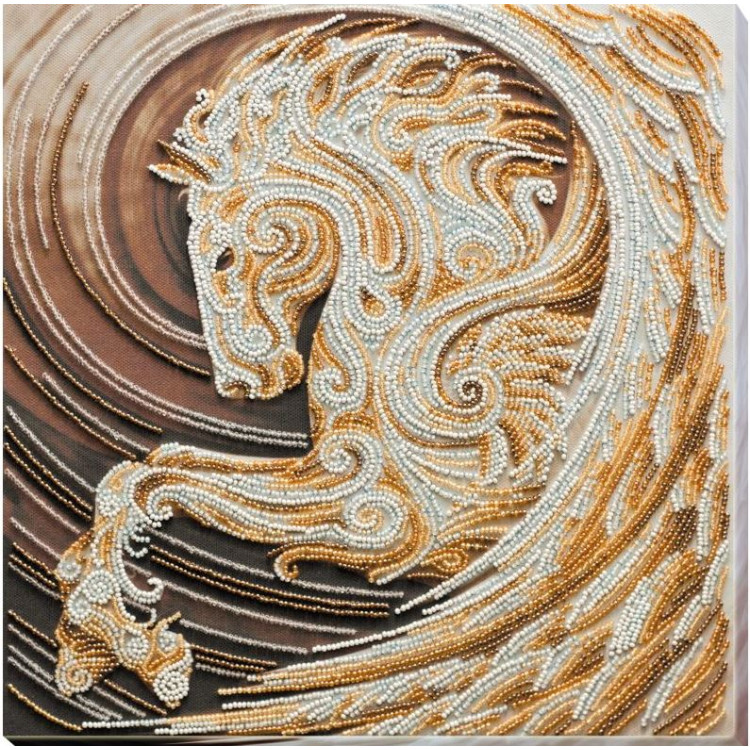 Bead Embroidery Kit on Art Canvas "Pegasus" 30 х 30 cm AAB-657