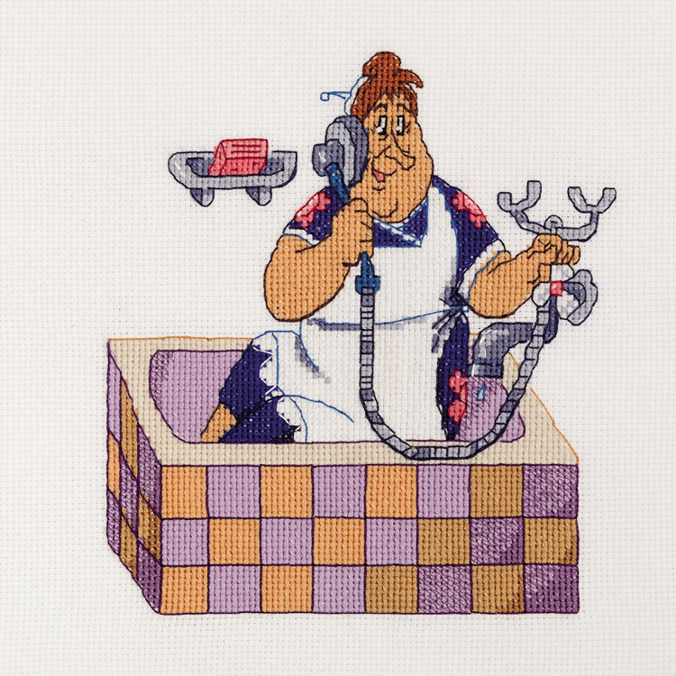 Cross stitch kit KLART "Fröken Bock" 18 x 16.5 cm KLCMF-8-575