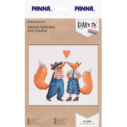 Cross stitch kit KLART "A pair of foxes" 18.5 x 16 cm KL8-539