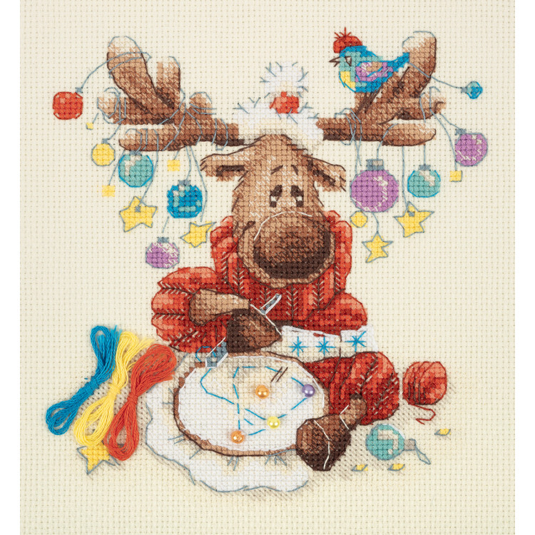 Cross stitch kit KLART "Preparing for Christmas" 16 x 18 cm KL8-532
