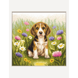 Cross stitch kit "Meadow Pup" 20x20 SRA1048