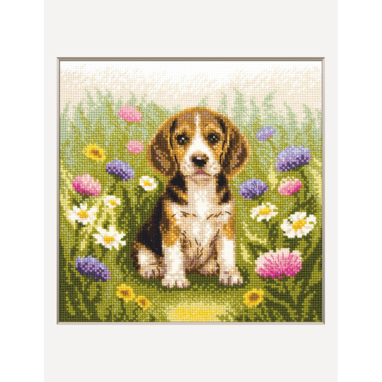 Cross stitch kit "Meadow Pup" 20x20 SRA1048
