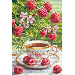 Cross stitch kit "Raspberry tea" 16 х 24,5 cm SANM-48