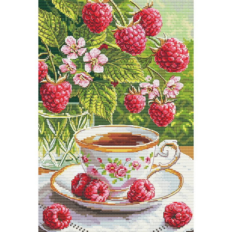 Cross stitch kit "Raspberry tea" 16 х 24,5 cm SANM-48
