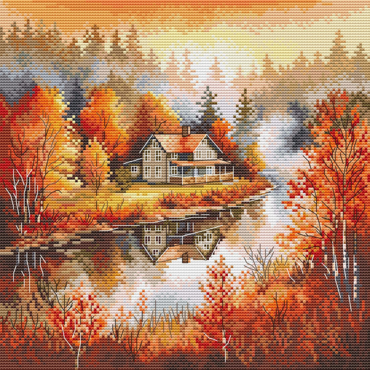 Cross stitch kit "The beauty of autumn" 22 х 21.5 cm SANK-74