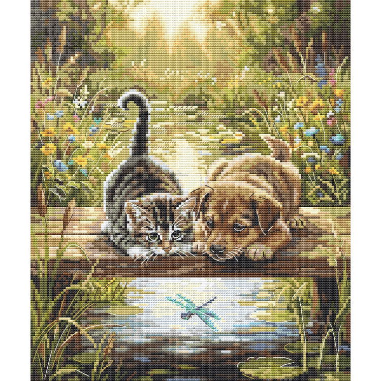 Cross stitch kit "Friends" 21,5 х 25,5 cm SAND-50