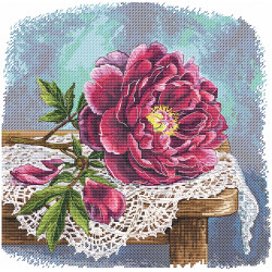 Cross stitch kit "Velvet Peony" 25 х 24 cm SANB-32